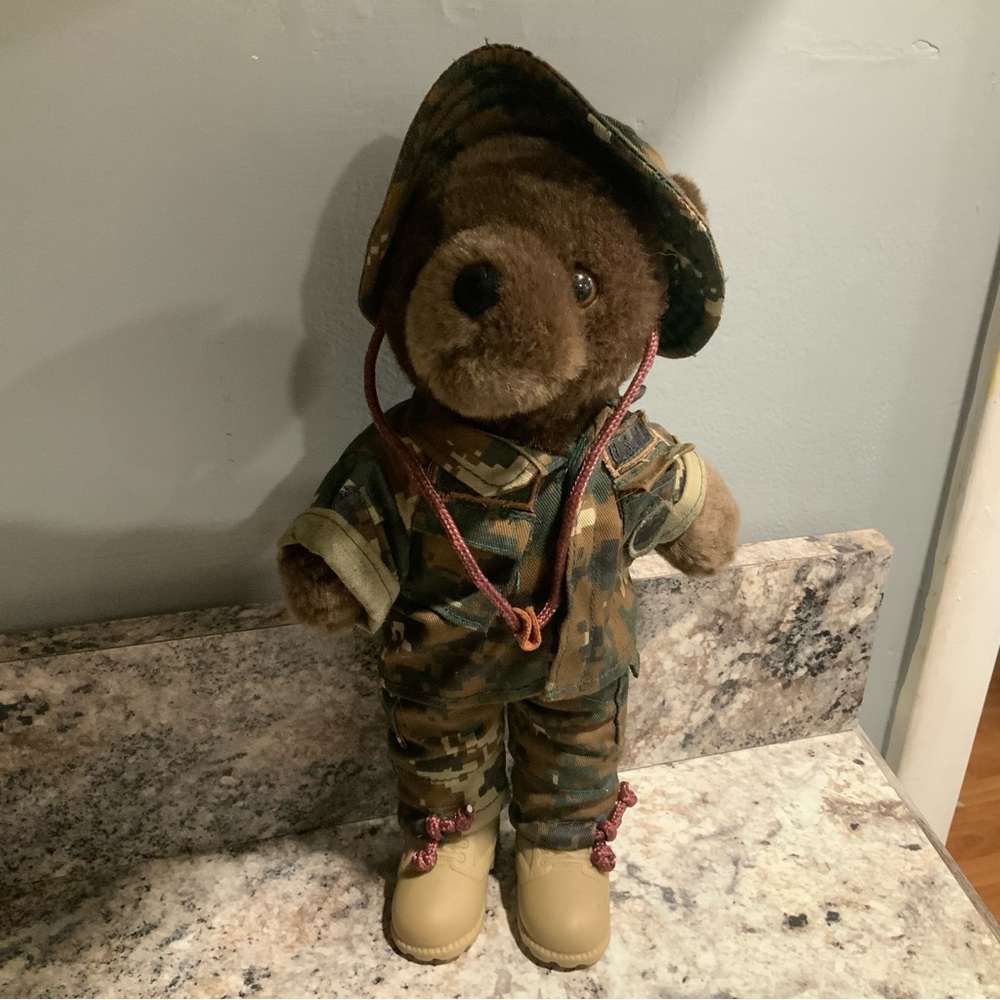 Bear Forces of America - Army Bear in Camo IRA Green Mini 12”